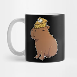 Capybara with Apple Pie on its head Mug
